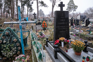 Na żytomierskim cmentarzu – 24 listopada 2018. Fot. Sławek Kasper (IPN)