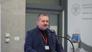 Grzegorz Makus podczas działań edukacyjnych - 1 marca 2024 Lublin. Fot. A. Sadownik/IPN Lublin