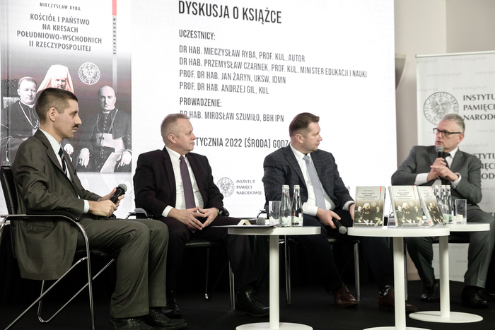 Dyskusja o książce „Kościół i państwo na Kresach Południowo-Wschodnich II Rzeczypospolitej” – 26 stycznia 2022. Fot. Sławek Kasper (IPN)