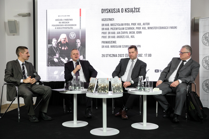 Dyskusja o książce „Kościół i państwo na Kresach Południowo-Wschodnich II Rzeczypospolitej” – 26 stycznia 2022. Fot. Sławek Kasper (IPN)