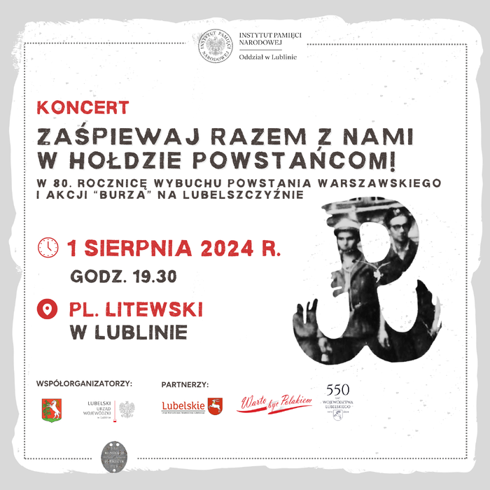 Informacja o koncercie plenerowym 1 sierpnia 2024