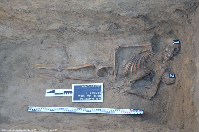 Kolejny etap prac poszukiwawczych na terenie Cmentarza Rzymskokatolickiego w Lublinie – 4–8 listopada 2024. Fot. Łukasz Pasztaleniec (OBPiI IPN w Lublinie)