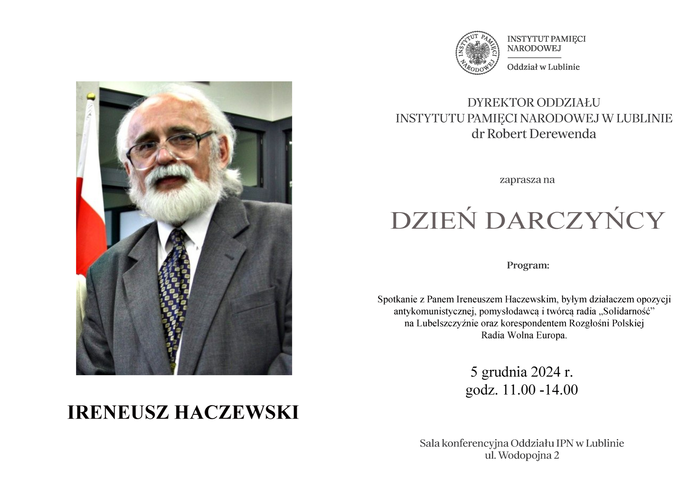 Zaproszenie na „Dzień Darczyńcy” - Lublin, 5 grudnia 2024 r., godz. 11:00