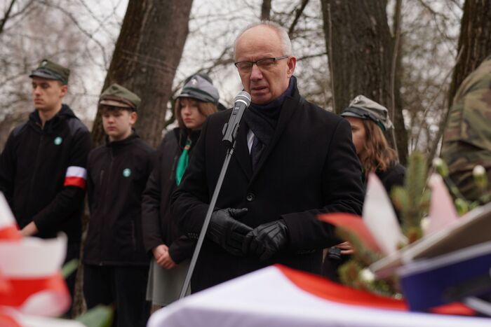 Uroczystości pogrzebowe śp. ppor. Ludwika Rogalskiego ps. "Szczepan", "Kanciarz"  - Zawalów-Kolonia, Radecznica, 14 marca 2025 r., fot. D.Borek (IPN Lublin)