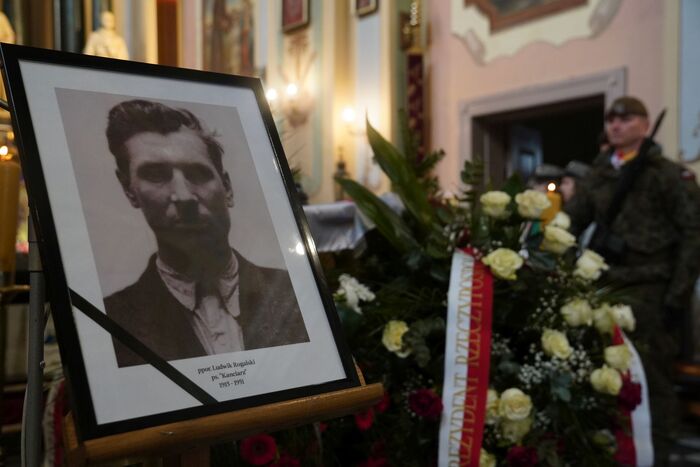 Uroczystości pogrzebowe śp. ppor. Ludwika Rogalskiego ps. "Szczepan", "Kanciarz"  - Zawalów-Kolonia, Radecznica, 14 marca 2025 r., fot. D.Borek (IPN Lublin)