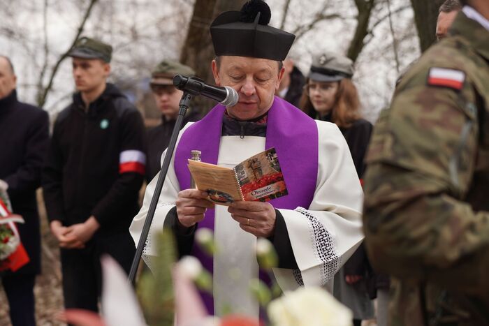 Uroczystości pogrzebowe śp. ppor. Ludwika Rogalskiego ps. "Szczepan", "Kanciarz"  - Zawalów-Kolonia, Radecznica, 14 marca 2025 r., fot. D.Borek (IPN Lublin)