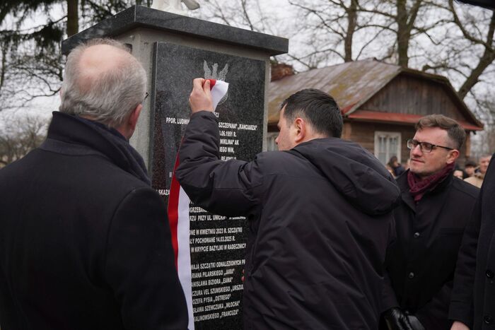 Uroczystości pogrzebowe śp. ppor. Ludwika Rogalskiego ps. "Szczepan", "Kanciarz"  - Zawalów-Kolonia, Radecznica, 14 marca 2025 r., fot. D.Borek (IPN Lublin)
