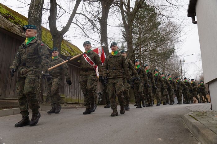 Uroczystości pogrzebowe śp. ppor. Ludwika Rogalskiego ps. "Szczepan", "Kanciarz"  - Zawalów-Kolonia, Radecznica, 14 marca 2025 r., fot. D.Borek (IPN Lublin)