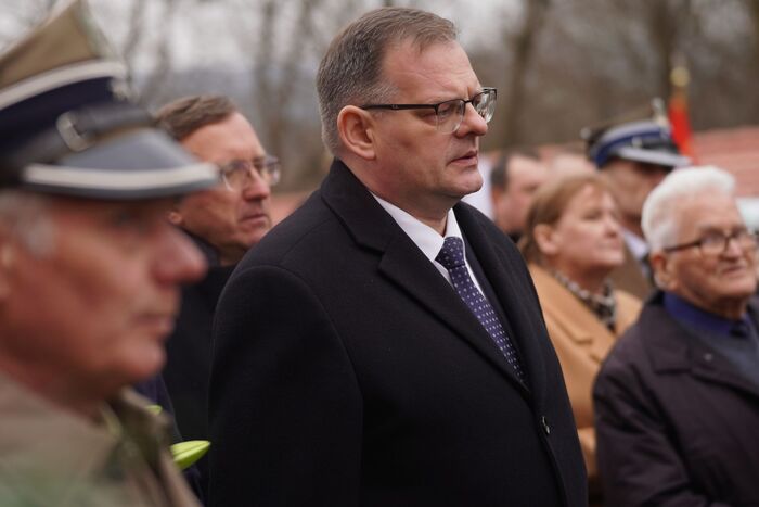 Uroczystości pogrzebowe śp. ppor. Ludwika Rogalskiego ps. "Szczepan", "Kanciarz"  - Zawalów-Kolonia, Radecznica, 14 marca 2025 r., fot. D.Borek (IPN Lublin)