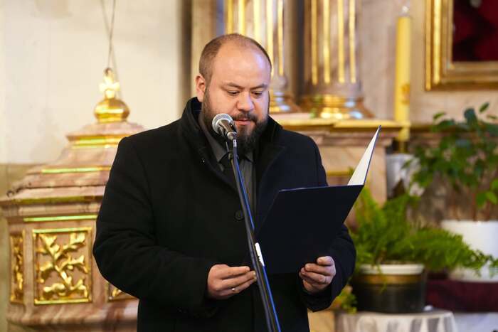Uroczystości pogrzebowe dwóch nieznanych z nazwiska funkcjonariuszy Polskiej Policji Państwowej - Kryłów, 20 października 2026, fot. Dominik Borek (IPN Lublin)