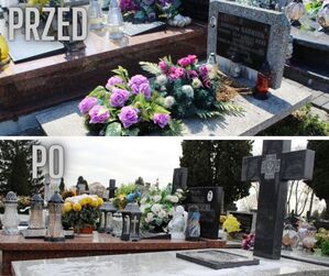 Stan przed i po remoncie grobu. Fot.: Sylwia Kostyra/IPN Lublin