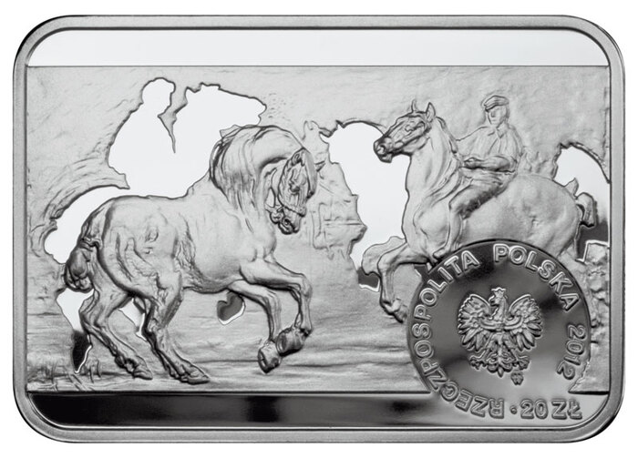 Rewers monety NBP Piotr Michałowski o nominale 20 zł