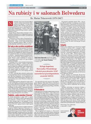 Na rubieży i w salonach Belwederu. Ks. Marian Tokarzewski (1873-1941?) – Anna Zechenter, redaktorka Biuletynu IPN