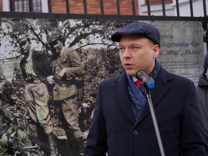 Dyrektor Oddziału IPN w Lublinie dr Robert Derewenda podczas otwarcia wystawy pt. „Kobiety Niezłomne” – Lublin, 8 marca 2022. Fot. Szczepan Barczyk/IPN Lublin