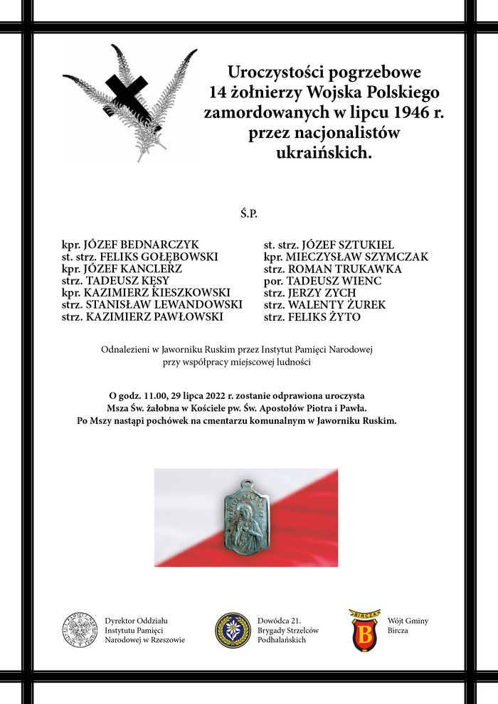14 żołnierzy Wojska Polskiego zamordowanych w Jaworniku Ruskim przez ukraińskich nacjonalistów