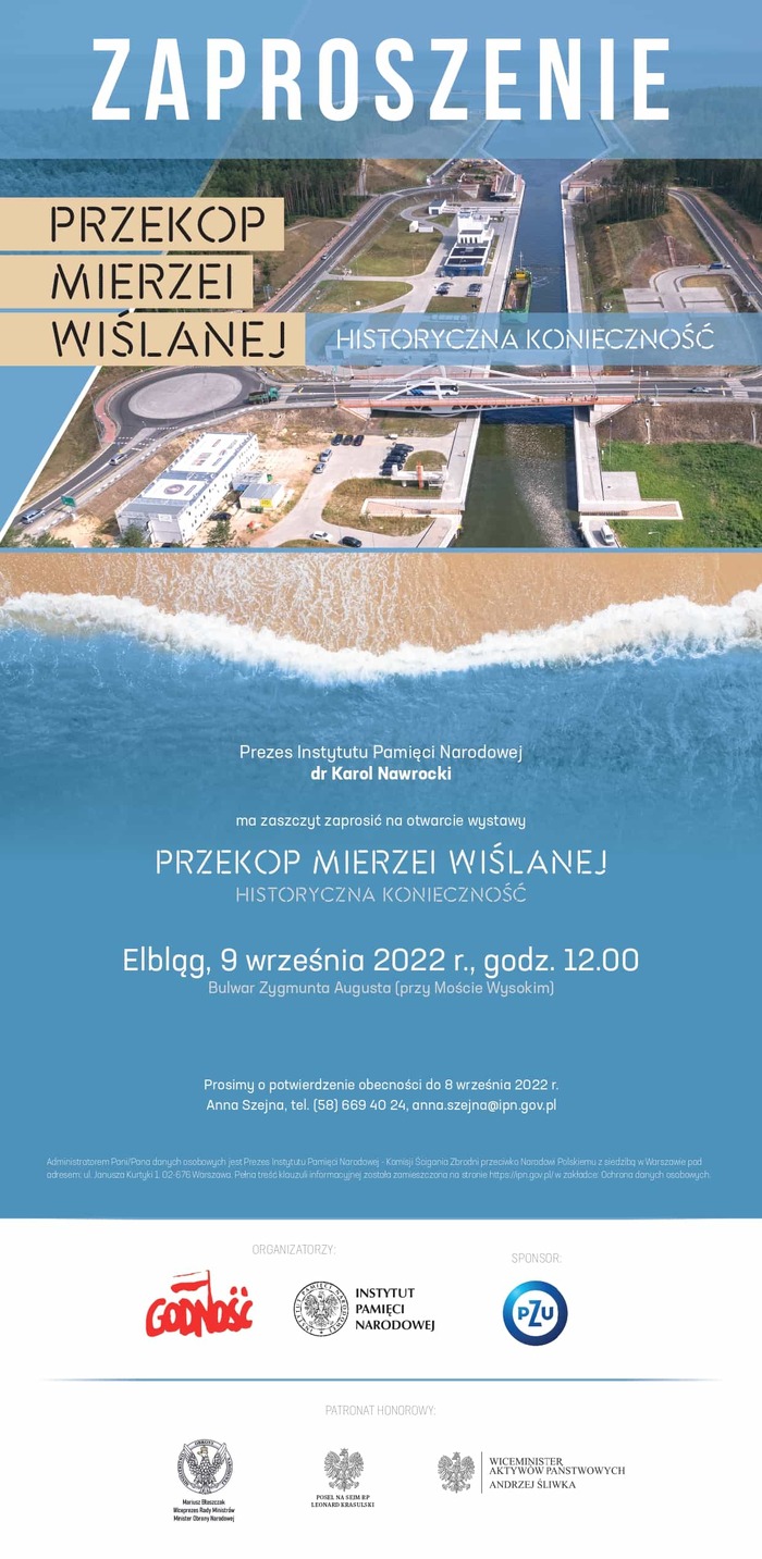 Wernisaż wystawy „Przekop Mierzei Wiślanej. Historyczna konieczność” – Elbląg, 9 września 2022