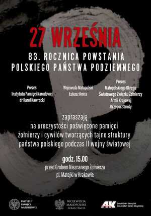 83. rocznica powstnia Polskiego Państwa Podziemnego