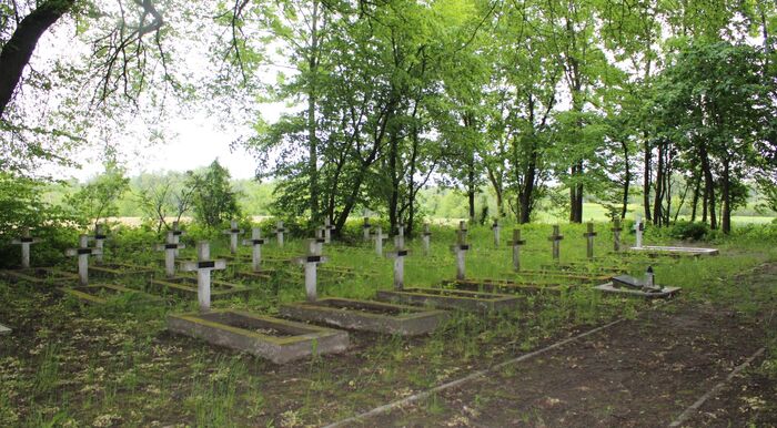 Wykonanie upamiętnienia na kwaterze wojennej żołnierzy Wojska Polskiego, Matcze gm. Horodło - 5 czerwca 2023 r.