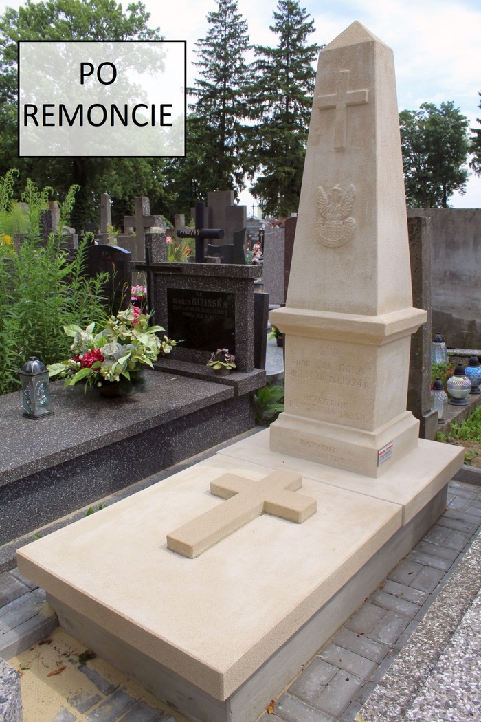 Wykonanie pomnika na grobie uczestnika powstania styczniowego ppor. Jana Rosy w Siedlcach / Fot. Sylwia Kostyra (Oddział IPN w Lublinie)