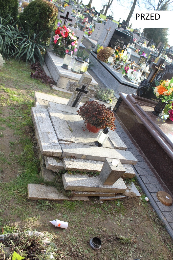 Wykonanie pomnika na grobie żołnierza 2 Korpusu Polskiego – Zamch, 30 kwietnia 2024 r.